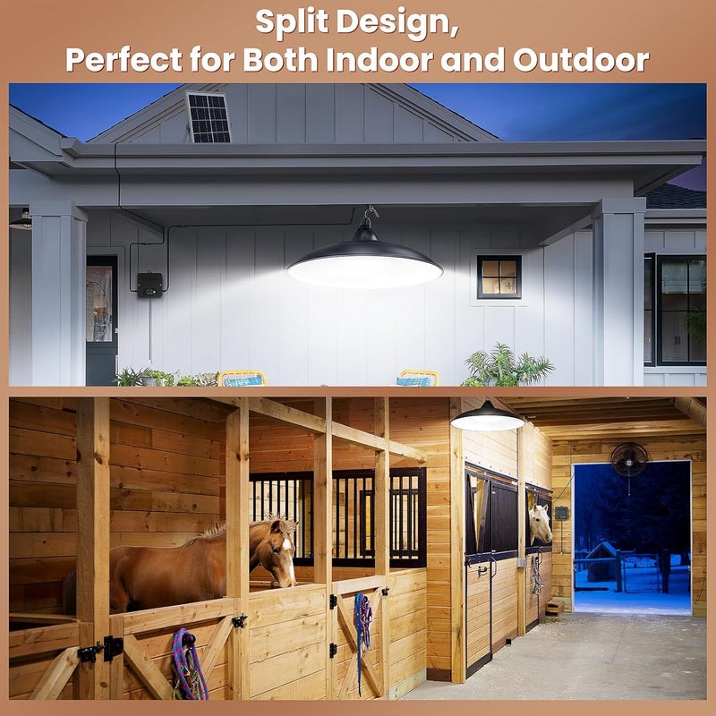 APILAB Solar Shed Light Indoor Outdoor, 2000LM Daytime Available Pendant Light with Pull String, Dusk to Dawn, 3 Lighting Modes Solar Lights Indoor, IP65 Waterproof for Barn, Gazebo, Shop, Garage - Image 4